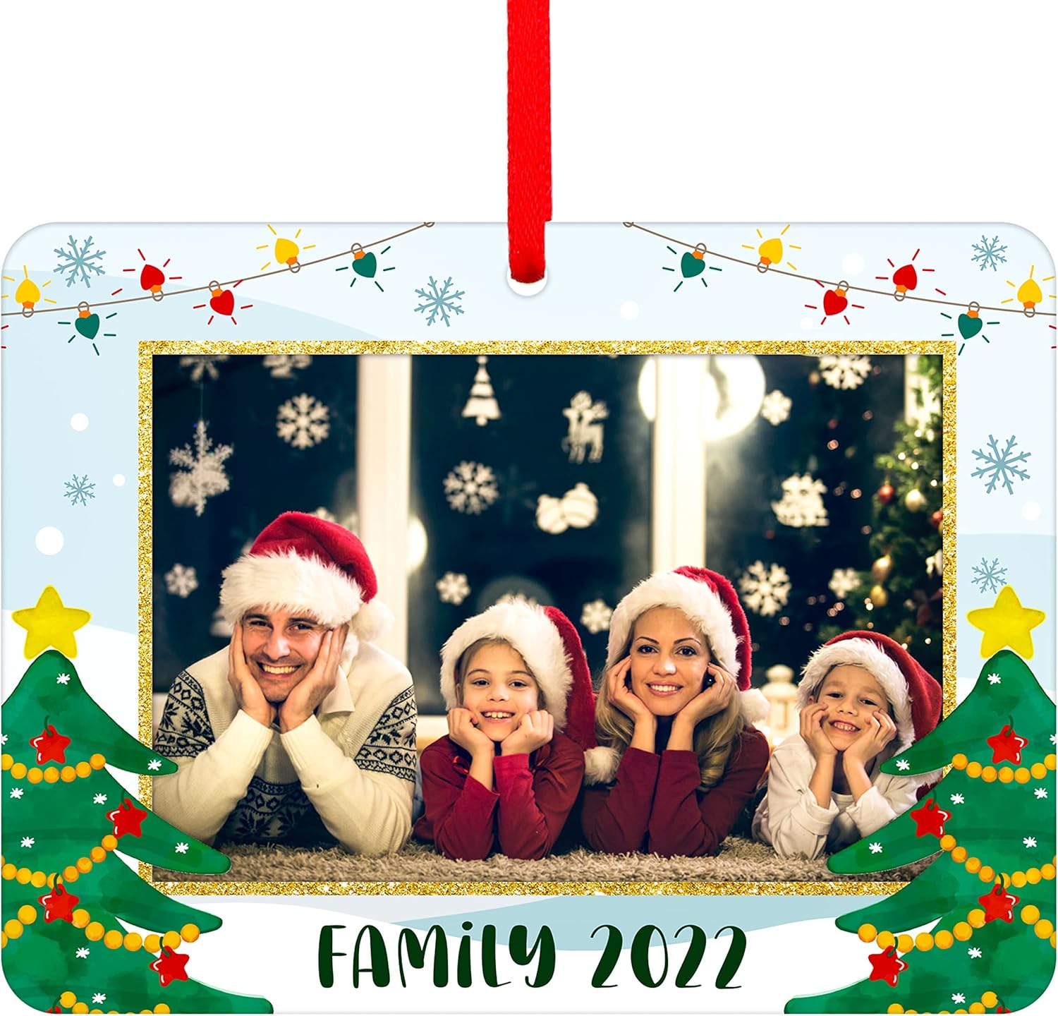 WaaHome Family Christmas Ornaments 2022 Picture Frame
