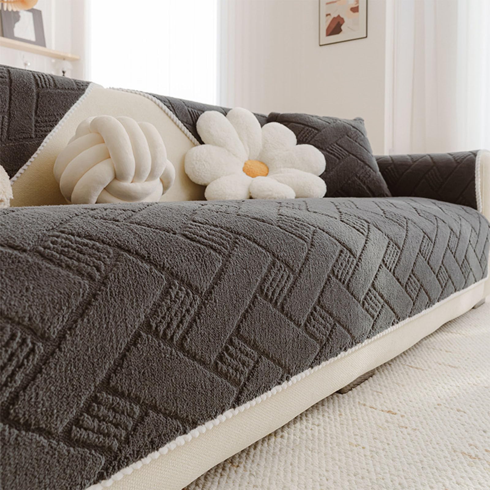 Coussin de canapé en peluche 90x180cm idéal pour les soirées d'hiver