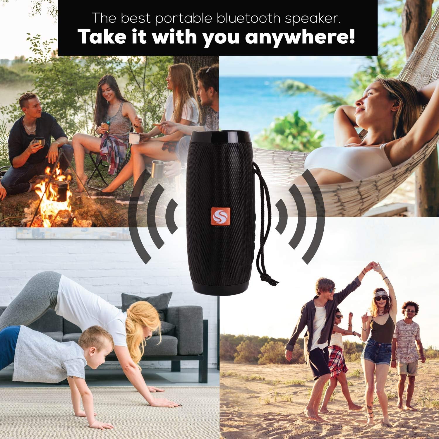 70% Off Everything Bluetooth Speaker Portable with Color Lights, Wireless IPX5 Waterproof Speakers from SilverOnyx, Loud Clear Hd Stereo Sound, Rich Bass Subwoofer, Built-in Mic, for Shower, Home, Travel, Pool - Black