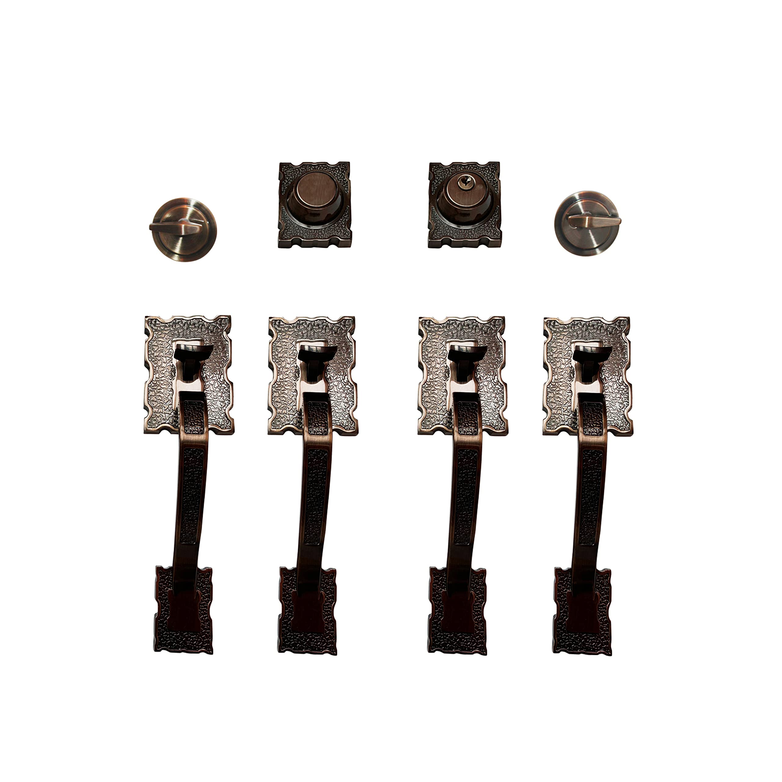 LOCKSET Double Front Door Hardware Set LAMA, Heavy Duty Entry