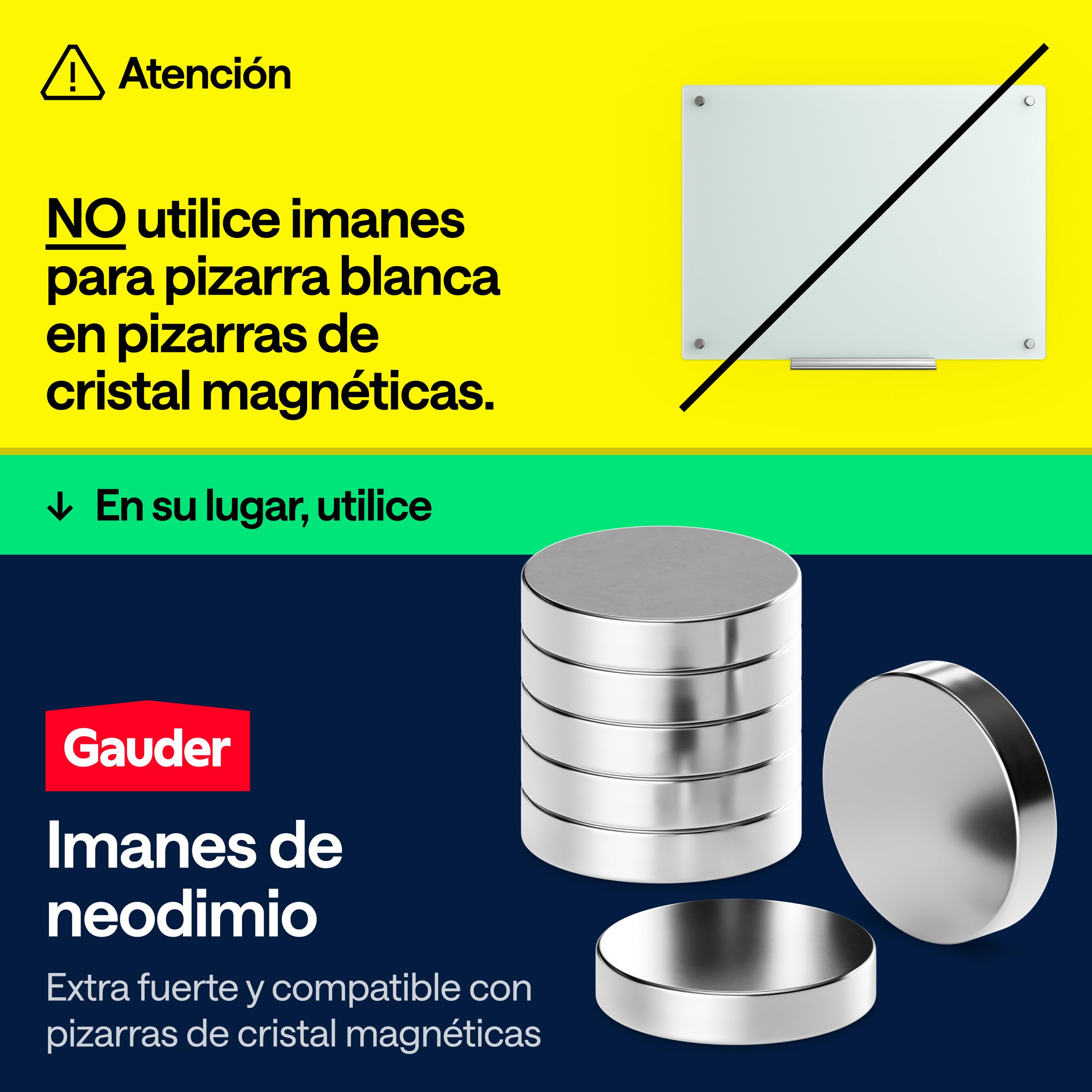 GAUDER Imanes para Pizarra Blanca, Nevera & Oficina - Discos Magnéticos Redondos Fuertes - Imanes Negros para Uso Diario (62 Piezas - 18 x 5 mm)