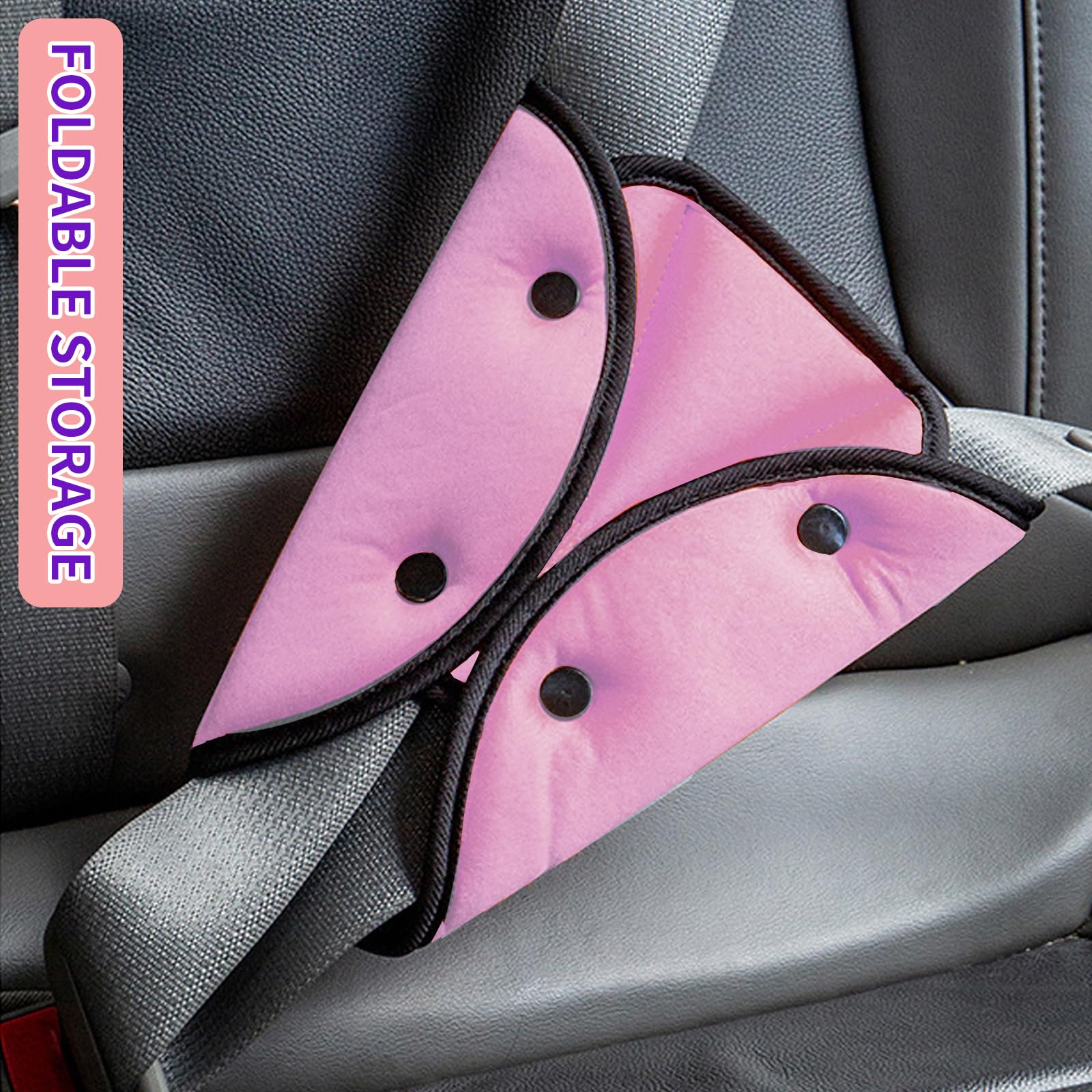 4 almohadillas para el cinturón de seguridad, 2 almohadillas extraíbles para el cinturón de seguridad del coche 2 almohadillas protectoras(rosa)