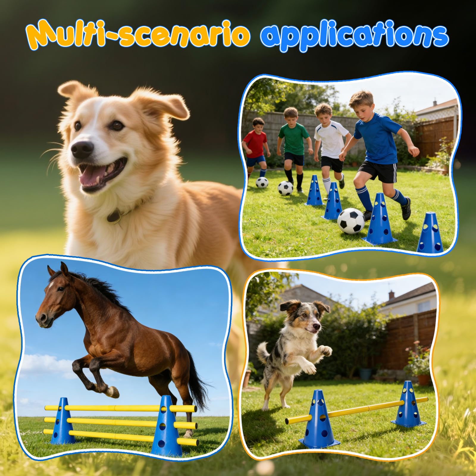 Set di 6 agility per cani, cavaletti, cani, hobby, ostacoli, ostacoli, hobby, horsing