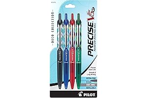PILOT Precise V5 RT Deco Collection Red Green Blue Black Extra Fine Point 0.5 mm