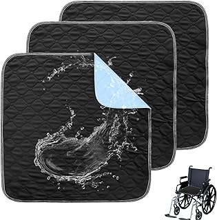 Inkontinenzunterlagen 50x50cm 3er Set – Waschbare Sitzauflage mit 4-Schicht-Schutz, Atmungsaktiv und Wiederverwendbar – Schutzauflage für Sofa, Bett, Auto, Rollstuhl, Senioren, Kinder & Haustiere