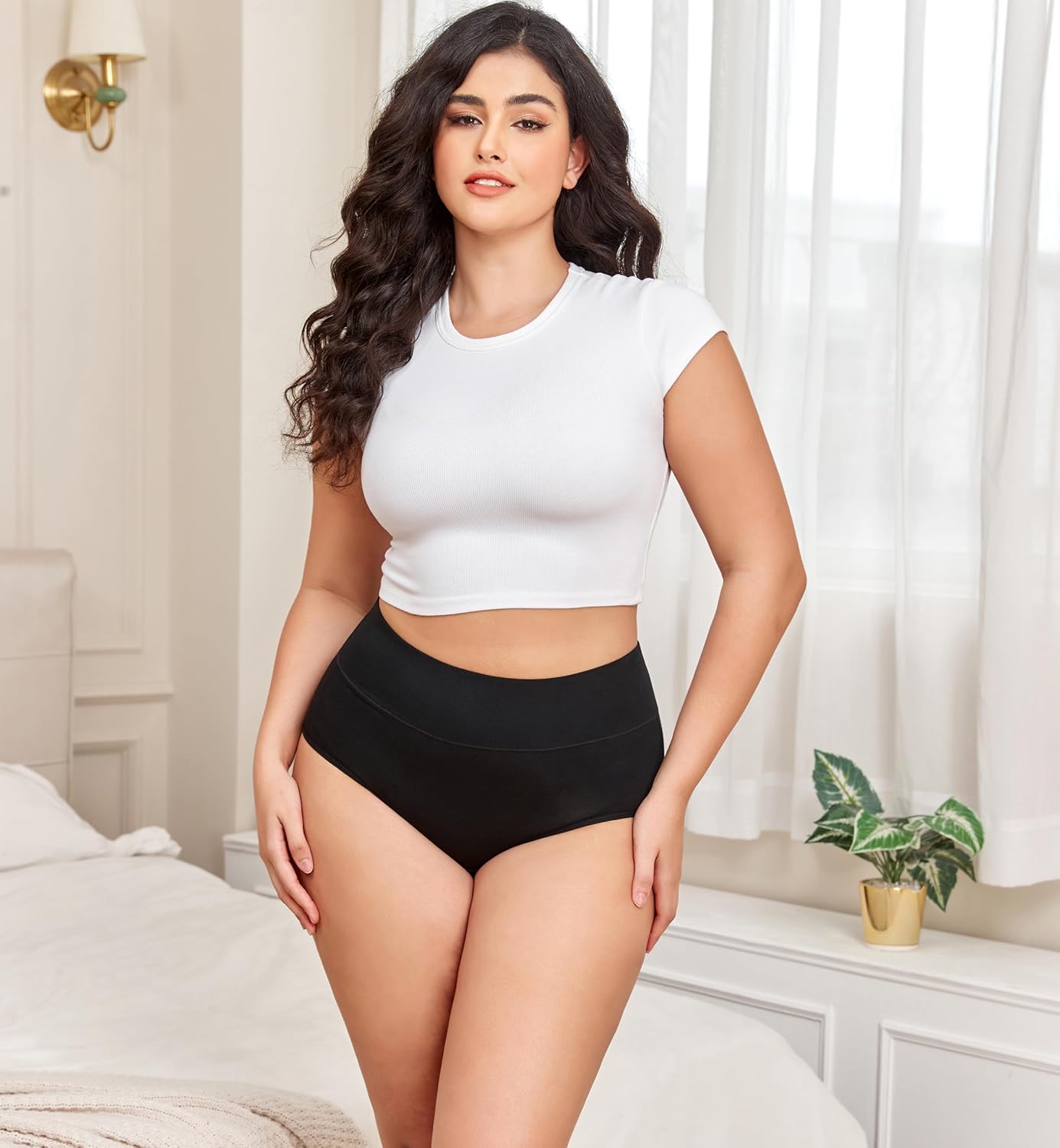 Plus Size Underwear for Women XL-5XL Cotton High Waist Briefs Postpartum Underwear Ladies Full Coverage Panties - Image 3