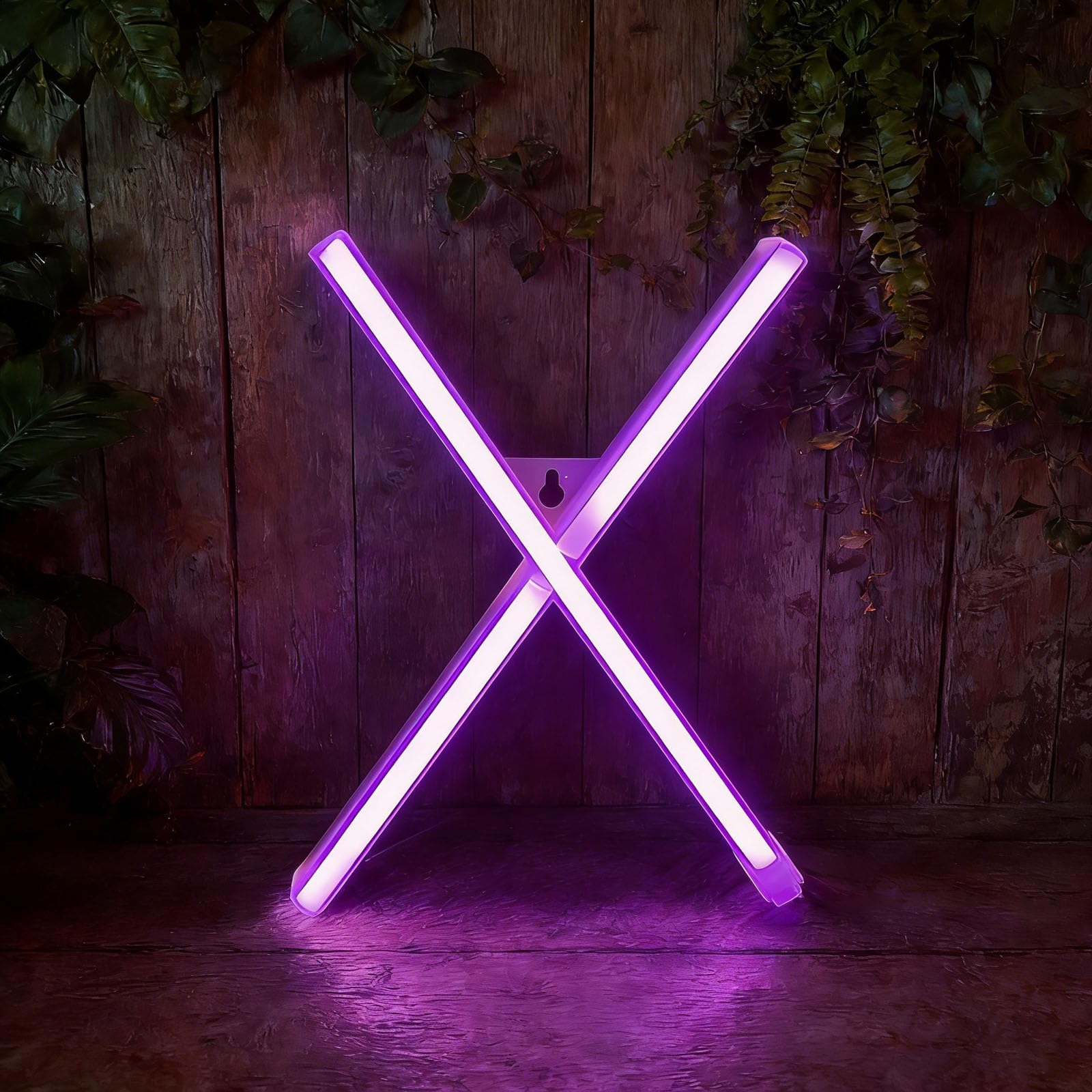 shulovehua Purple Neon Letter Sign - Battery/USB Powered LED Alphabet Neon Art Lights for Wedding, Birthday, Christmas, Home Bar (X)