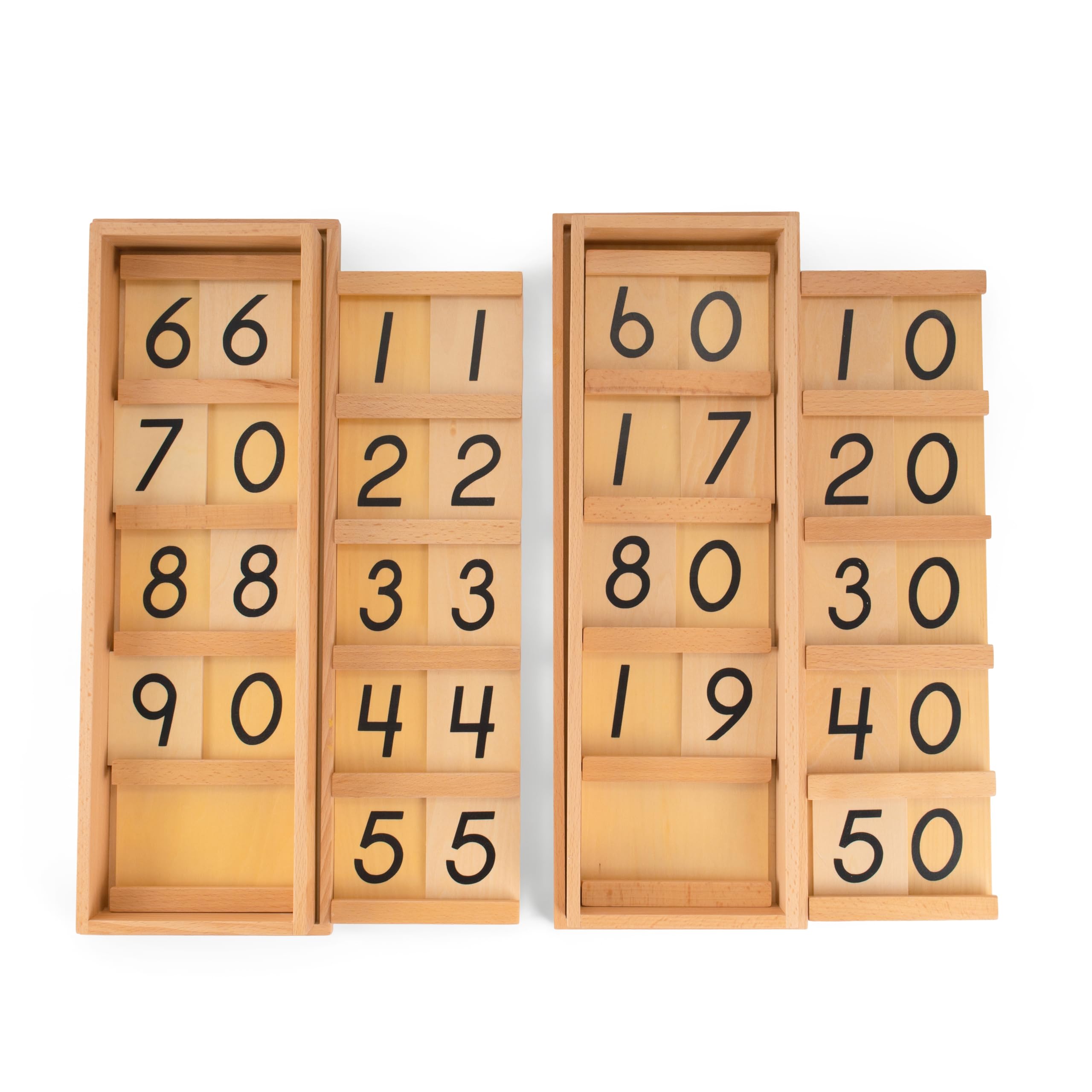 Montessori materiały matematyczne – drewniana zabawka edukacyjna do liczb i liczb, przedszkola i szkoły podstawowej, domowej i klasy od 3 lat (Montessori Seguin Tablica A i B)