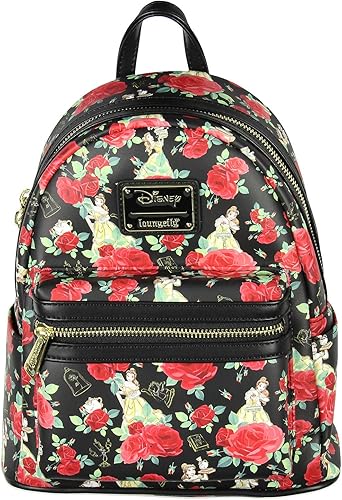 Loungefly Disney Beauty And The Beast Belle Roses - Mini mochila Negro - Mochila de día