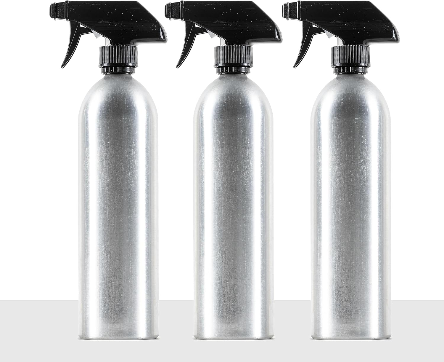 Aluminum Spray Bottles (3 Pack) 20oz/590ml - Silver Metal Aluminum Refillable Spray Bottles, Cleaning Solution, Hair, Plants, Gardening, BBQ Grill, Restaurants, Cooking