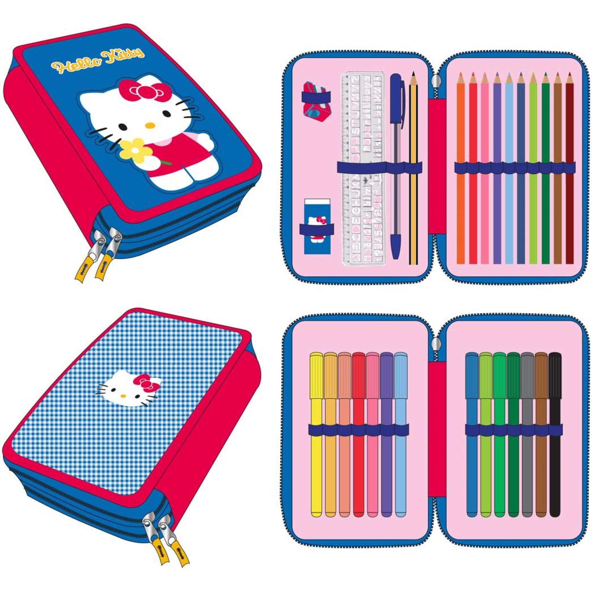 CerdÁ Life's Little Moments Astuccio Con Accessori Hello Kitty Con Matite, Pennarelli E Penne-Astuccio Scuola Per Bambini Tripla Con Disegno Sanri-image