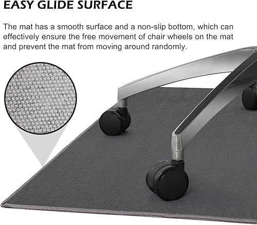 Miniatura 3 de Tapete para silla de suelo duro, tapete para silla de oficina de 48 x 36 pulgadas para superficie dura, tapete de tela de franela para suelos de