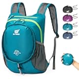 15L Lightweight Small Hiking Backpack for Women Men, Foldable Travel Daypack, Packable Camping Backpack, Mini Outdoor Hiking Bag (Cyan)