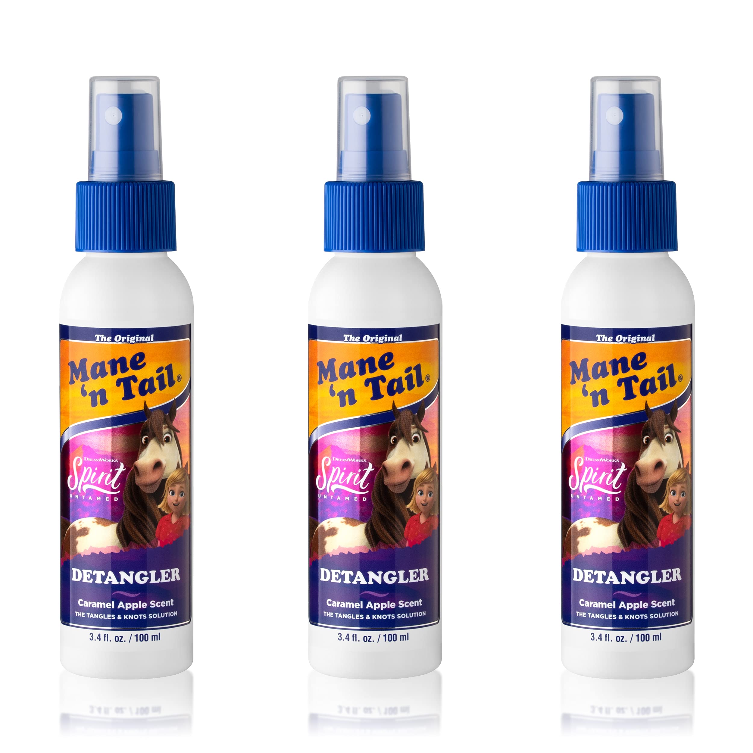 Mane 'n Tail Spirit Untamed Detangler (3-Pack) – Caramel Apple Scented, Super Soft Formula for Silky, Shiny Hair (3.4 oz Each)
