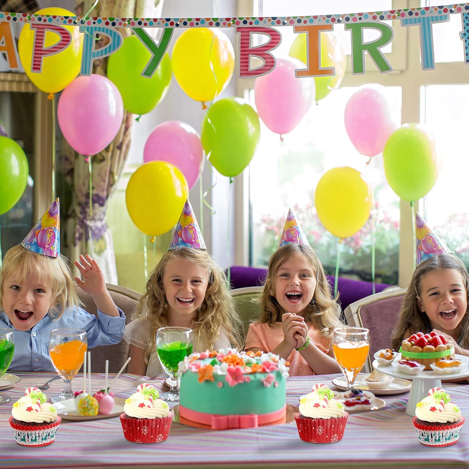 600 Count Christmas Cupcake Liners Muffin Cups Colorful Paper Disposable Cupcake Holders for Christmas Themed Party Decorations and Holiday Decorations(Charming Series)