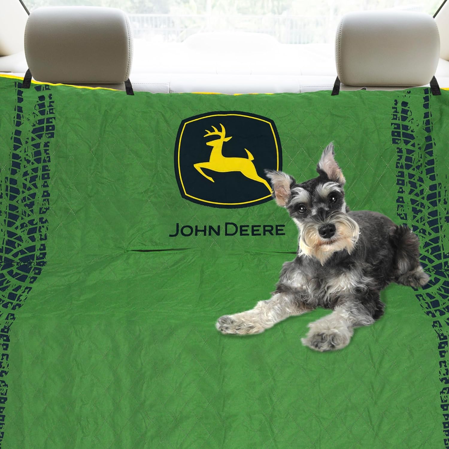 JOHN DEERE PET CAR SEAT COVER for DOGS & CATS. Licensed SEAT PROTECTOR for Construction, Tractors, John Deere Fans! Drive your DOG/CAT in-style with the Pets First John Deere CARSEAT VEHICLE PROTECTOR