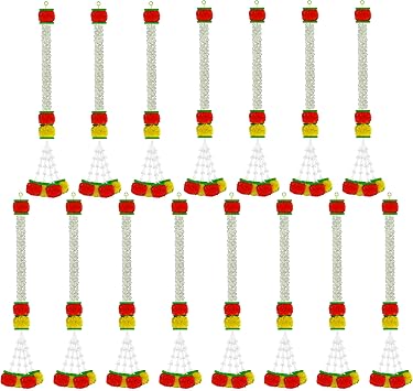 iHandikart Christmas Garlands Medium Yellow & Dark Orange, Amarillo Y Naranja Oscuro