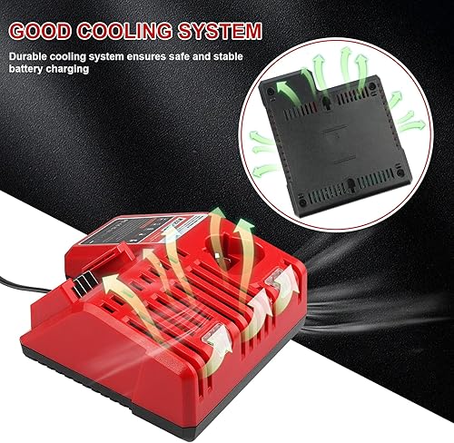 Miniatura 3 de ARyee Cargador de repuesto para batería de litio Milwaukee 12V-18V MK12 M14 MK18 48-11-2420 48-11-2440 48-11-1820 48-11-1840 48-11-1850 48-11-2401