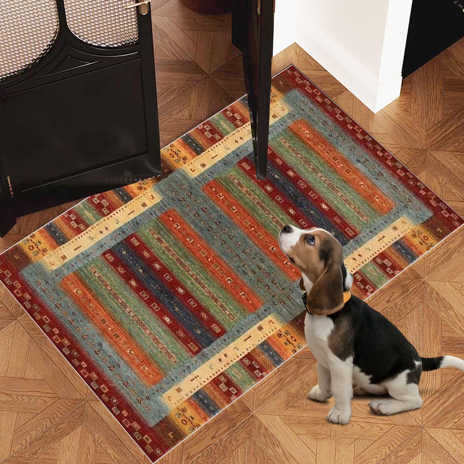 Tapijtloper voor gang, keukenloper, wasbaar, lang, gang, tapijt, loper voor keuken, entree, eetkamer, woonkamer, slaapkamer, loper, Keukentapijt Antislip, Tapijt Entree Binnen 100 x 430 cm