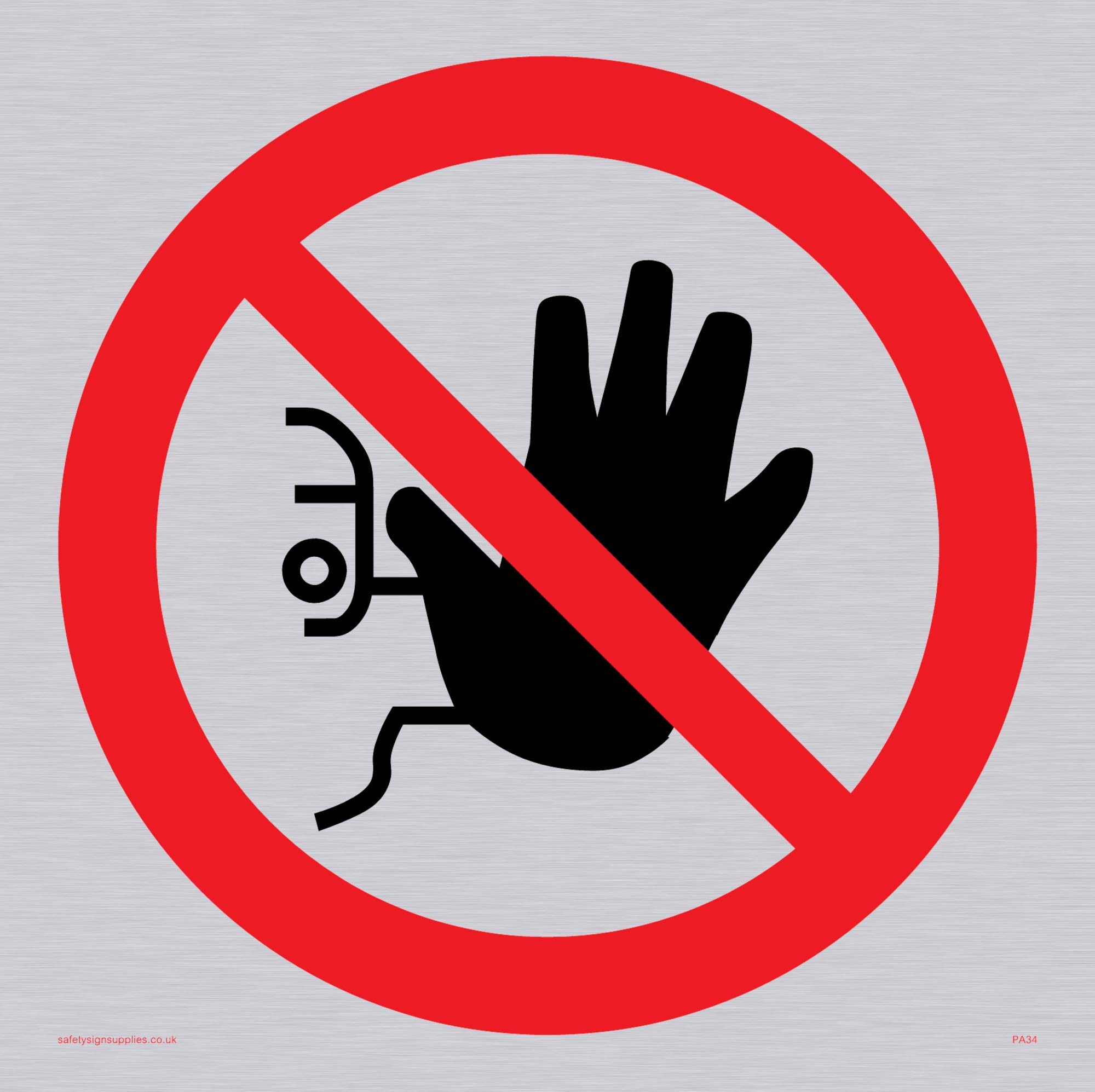 Viking Signs PA34-S15-S "No Access - Symbol Only" Sign, Rigid Silver Plastic, 150 mm H x 150 mm W