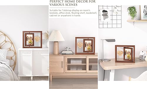 Miniatura 9 de Marco de fotos para abuela, regalo de Navidad para abuela de nieta, nieto, nietos, marco de fotos giratorio para nietos de 4 x 6 pulgadas, regalos