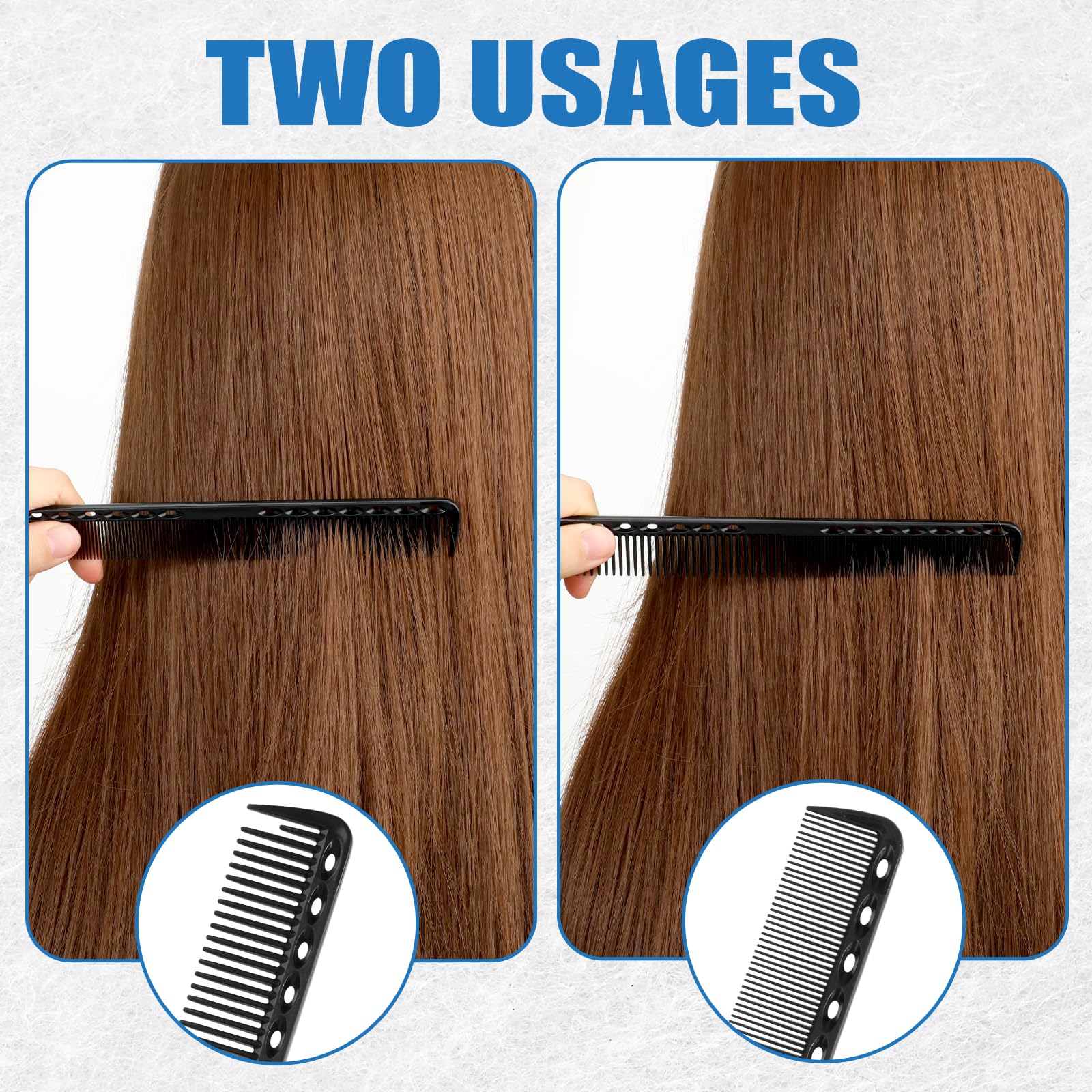 Peines de peluquería para corte de pelo, peine fino profesional, antiestático y resistente al calor, peine de carbono para hombre y mujer, paquete de peine de peluquería para salón y hogar 5