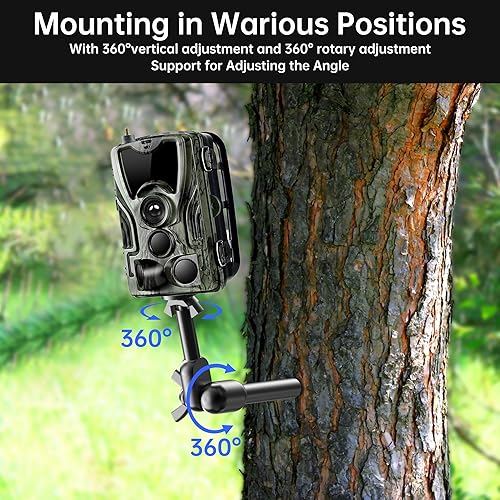 Miniatura 3 de Soporte de cámara de sendero, soportes de leva de sendero, accesorio de caza de árboles, soporte de cámara de juego giratorio de 360 con tornillo de