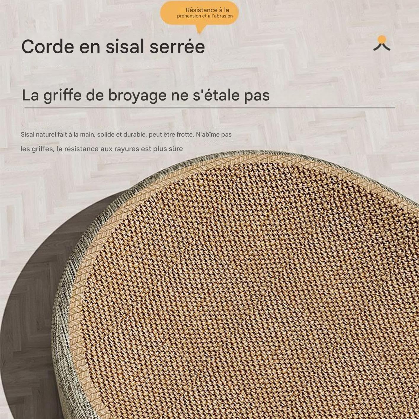 Griffoir pour Chat, Planche À Gratter Chat, 41x31x10cm, 2 en 1 Ovale Griffoirs en Sisal pour Chats, Espace De Détente avec Matelas À Gratters, Tapis À Gratters pour Jouer Et Anti-Destruction Meubles