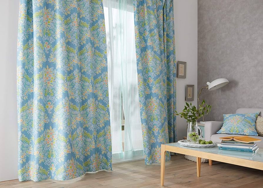 サラダ菜 2セット（4枚） 100×200 スミノエ カーテン スミノエ カーテン フラワーポット 遮光2級 100×135cm 1枚入り