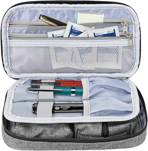 Vista 9 de Estuche de viaje de suministros para diabéticos de Luxja, LX027-02(new), Versión 1, Púrpura, 1