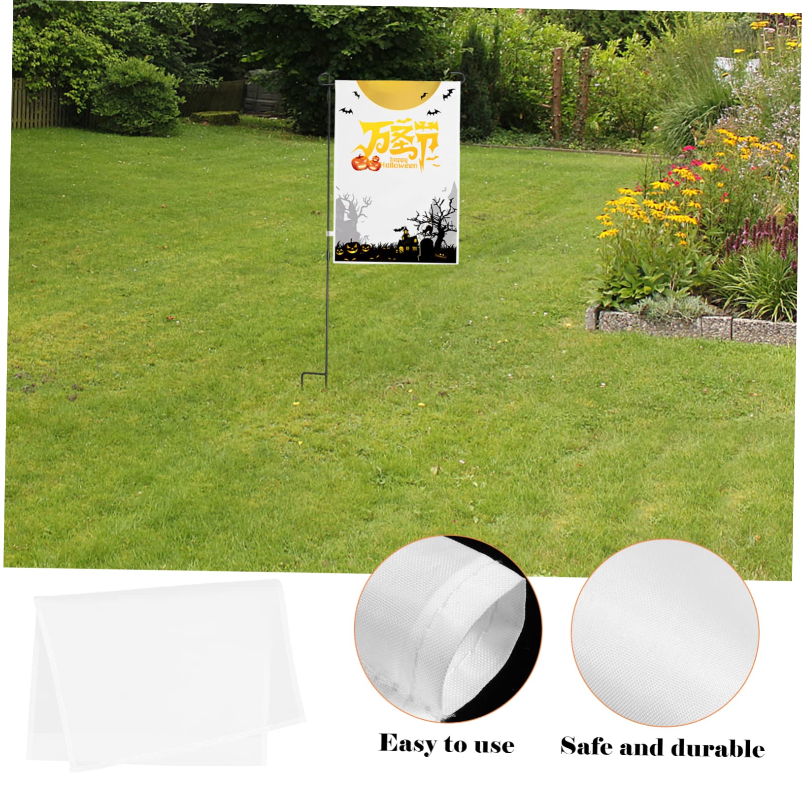 BESTonZON 3 Sätze Teiliges Weiße Gartenflaggen Diy Garten Dekoration Einfache Flaggen Für Festlichkeiten Innen Und Außenbereich Ornamente Für Persönliche Gestaltung 10 Stück * 3