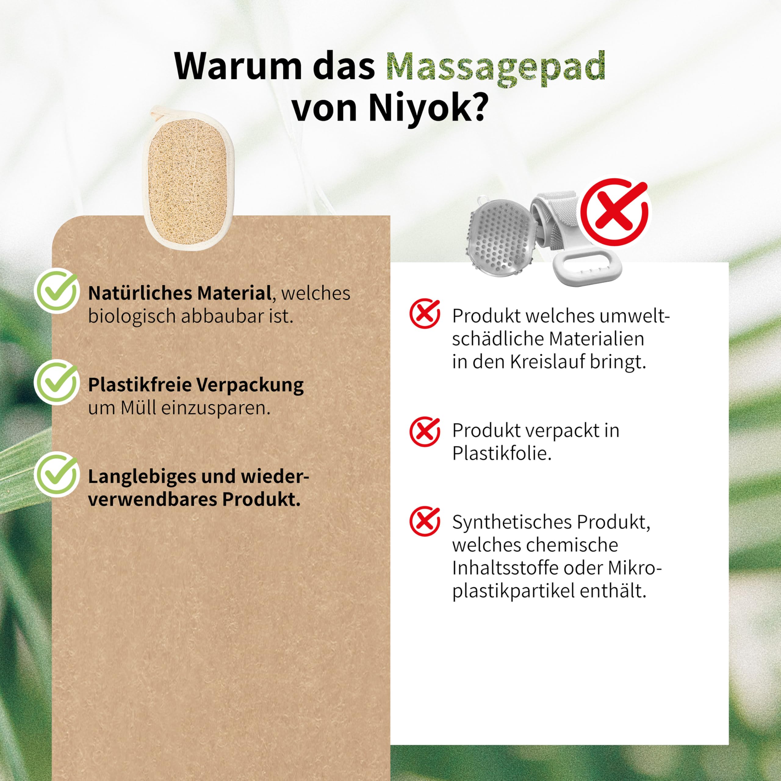 4003 NIY NIYOK podkładka do masażu owalna trukwa i bawełna