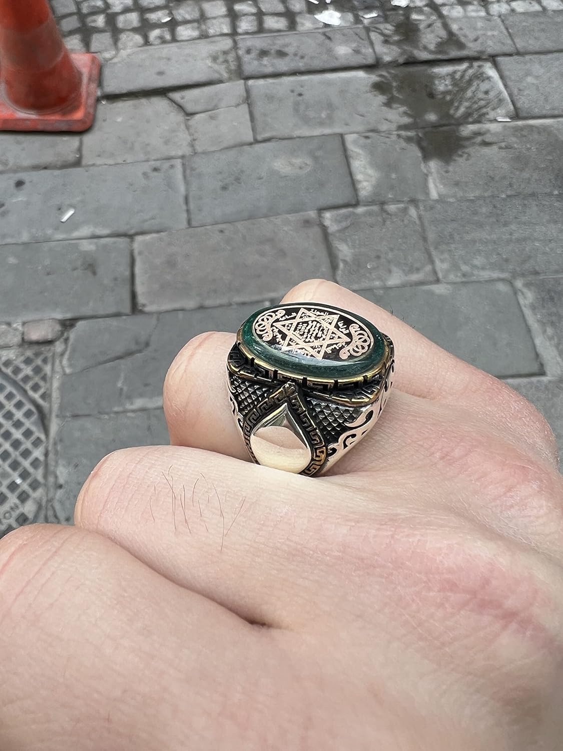 Mercan Silver Silver Seal Of Solomon Ring, Star Of David Ring, Sterling Silver Signet Ring, 925k Silver