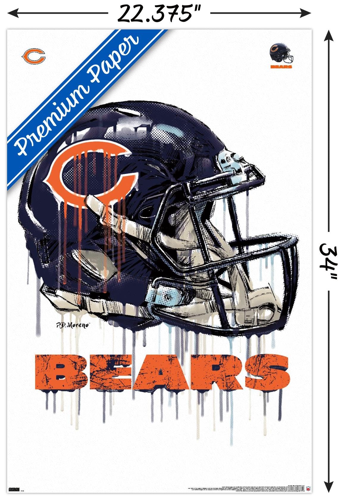 Amazon.com: Trends International NFL Chicago Bears - Drip Helmet