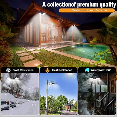 Vista 10 de Luces colgantes solares para exteriores e interiores con control remoto, luz solar de cobertizo de 120° ajustable, 1000 lúmenes, IP65, impermeable