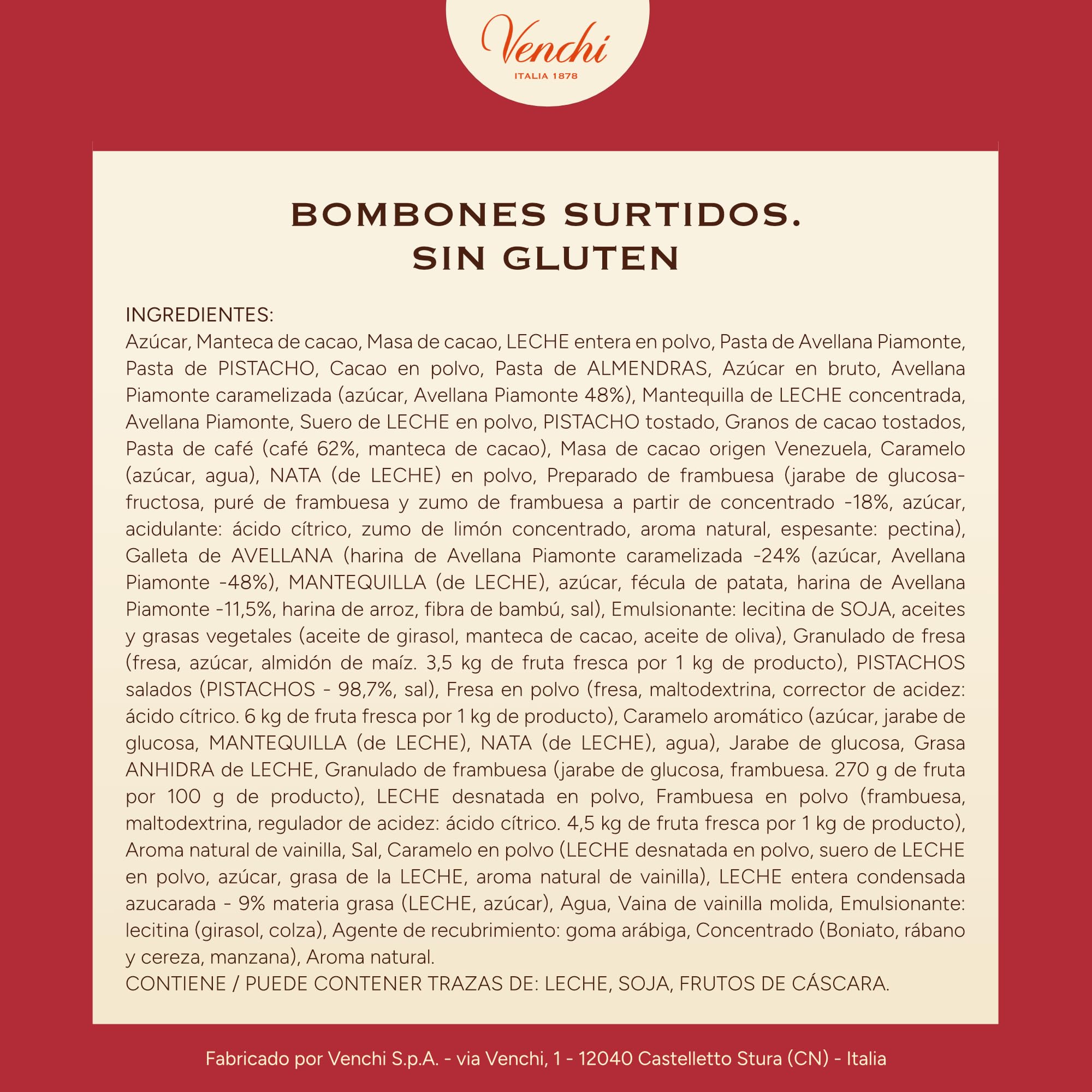 Venchi, Caja Grande con Bombones Assortidos, con Chocoviar y Nougatine, con "Avellana Piemonte", Edición Limitada, 615 Gr, Sin Gluten, Idea de Regalo