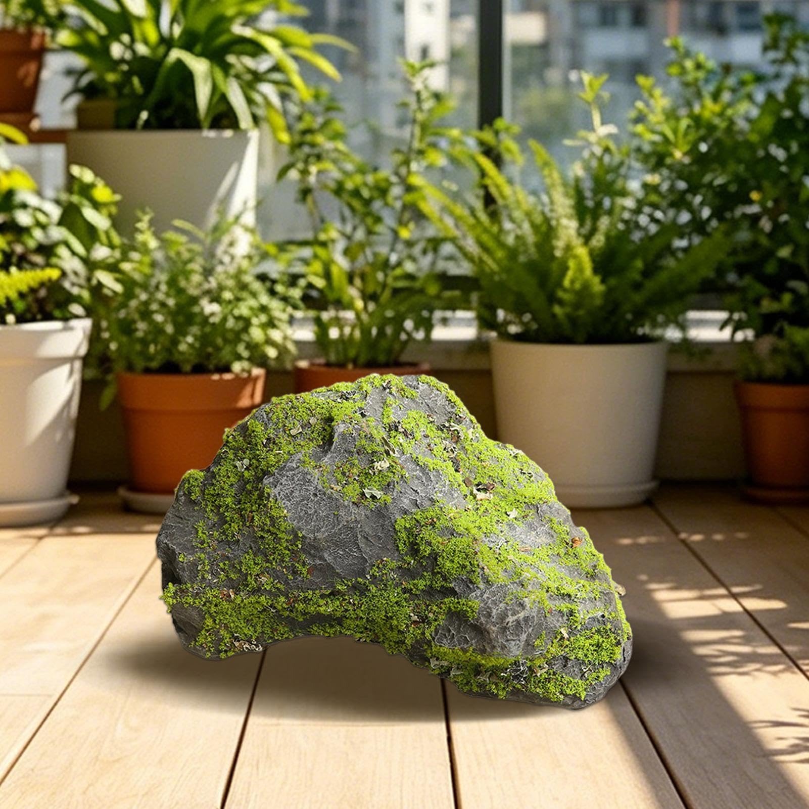 Sztuczna Skała Dekoracyjna Imitacja Kamienia Kamień z Imitacją Mchu | Sztuczne Kamienie do terrarium, zbiornika, akwarium, ogrodu, podwórka, stawu, oczka wodnego oraz na zewnątrz