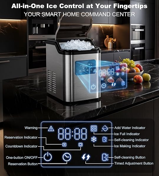 Nugget Ice Makers Countertop,Portable Pebble Ice Machine with Crushed Ice,45lbs/Day Soft Pellet Ice Maker Stainless with 24H Timer, Self-Cleaning Chewable Sonic Ice for Home,Kitchen,Office - 4