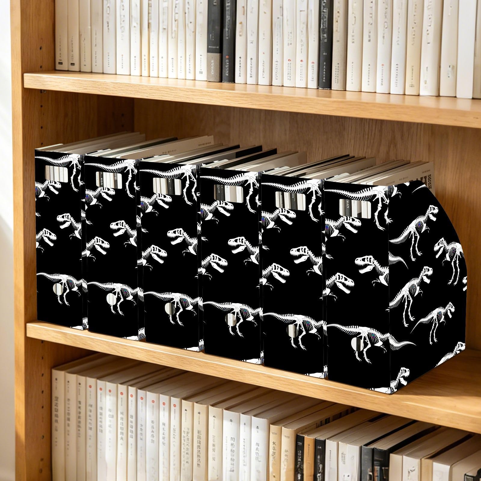 Elegante classico dinosauro nero Paper Organizer per scrivania