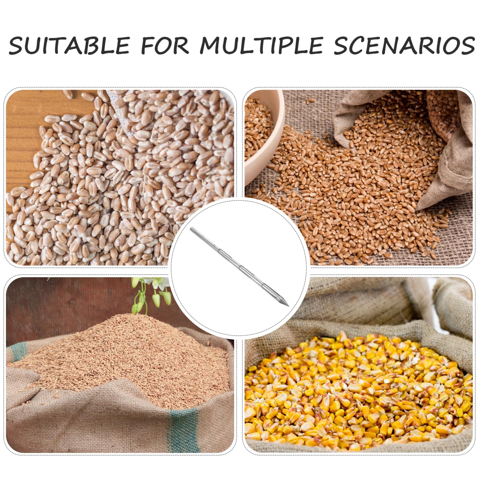 Mikikit Muestreador de Suelo de Acero Inoxidable para Granos y Cemento, Fácil de Limpiar y Cómodo de Sostener, Adecuado para Uso Personal y Profesional