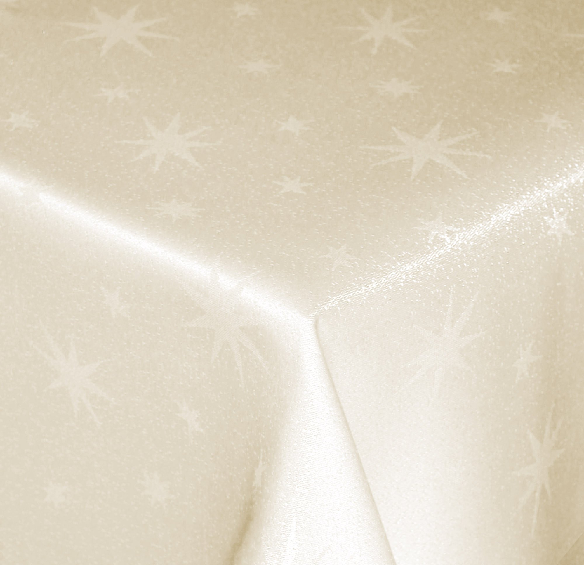 Mantel Navidad 180 cm redondo crema Lurex estrellas Navidad mantel lavable sin arrugas, decoración navideña mantel decoración de mesa otoño