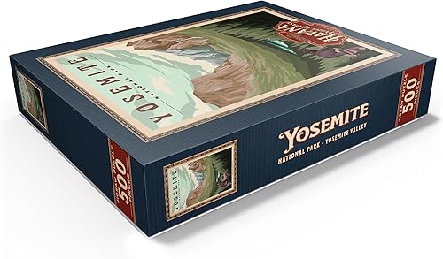 Miniatura 3 de MyPuzzle Yosemite National Park - Valle de Yosemite, póster de viaje vintage, rompecabezas premium de 500 piezas para adultos