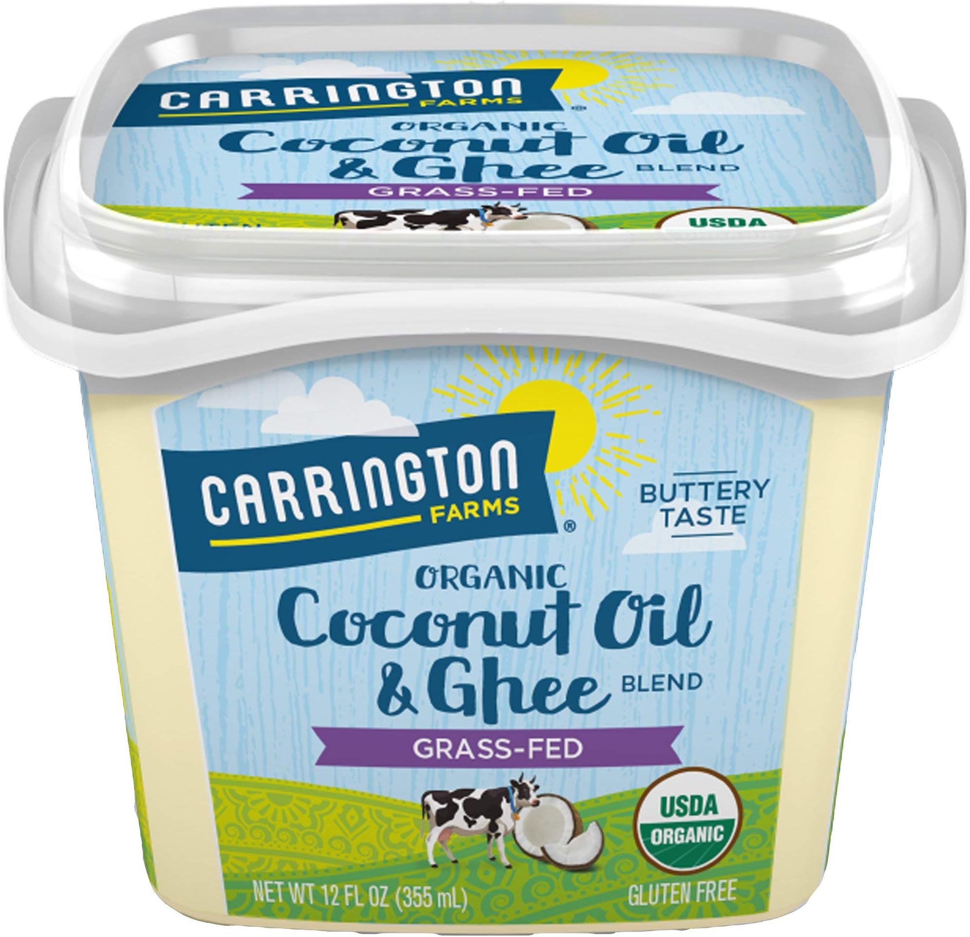 USDA Organic Grass Fed Blend, Ghee and Coconut Oil, 12 Fl Oz