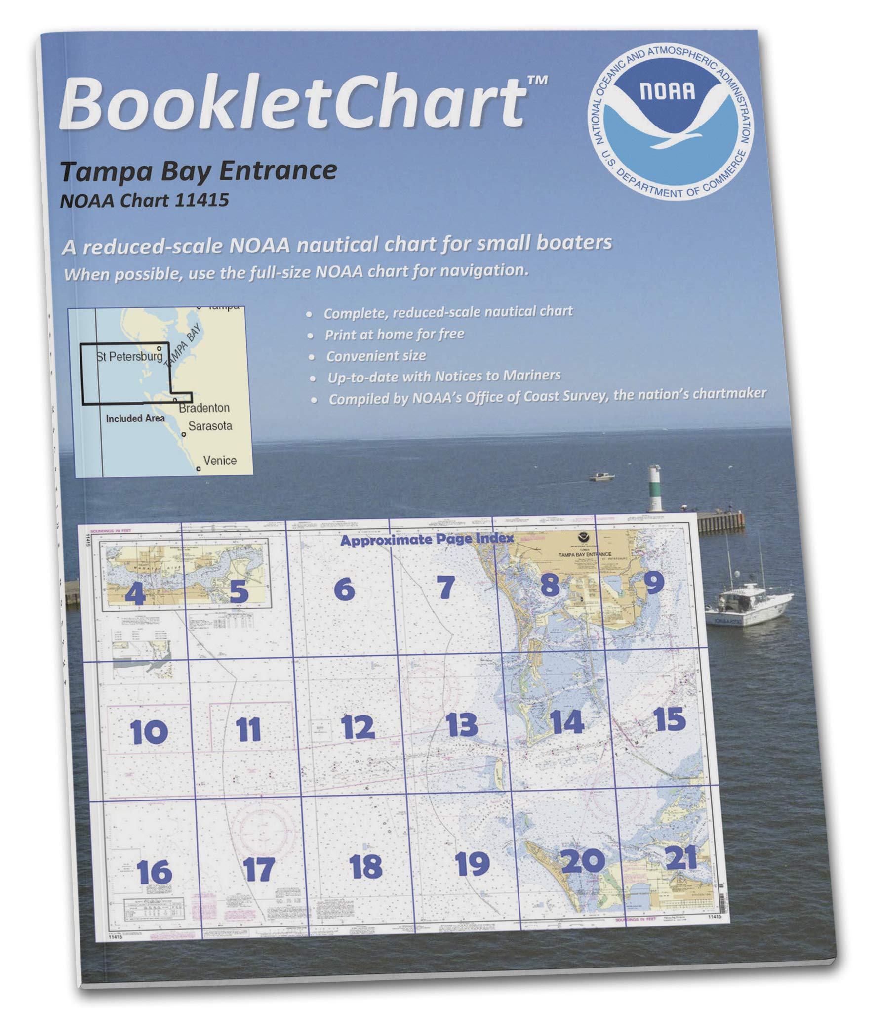 Paradise Cay Publications NOAA BookletChart 11415: Tampa Bay Entrance; Manatee River Extension