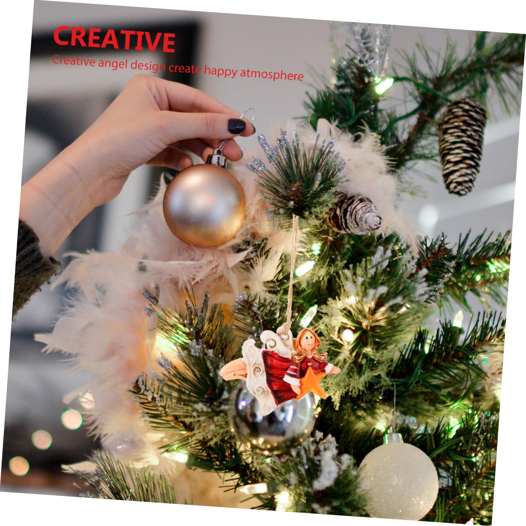 Cabilock 4 Set Ciondolo Angelo Di Natale Decorazioni Natalizie Addobbi Natalizi Ornamenti Natalizi Centrotavola Natalizi Ornamenti Per Albero Di Natale Decorazioni Angelo 4 pezzi * 4