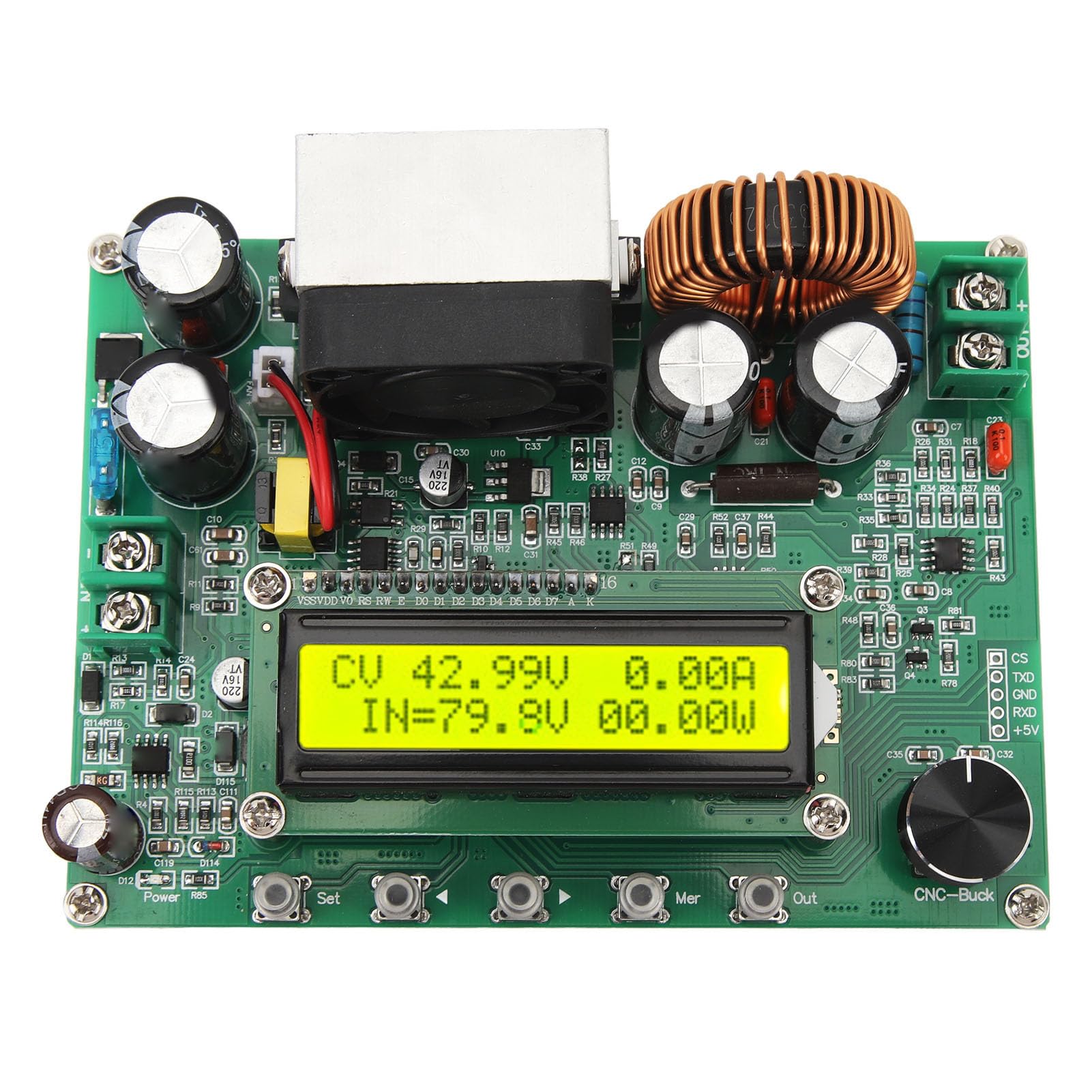 Hyuduo Przetwornica Prądu Stałego, moduł Przetwornicy Napięcia z regulacją Napięcia PCB, z Wyświetlaczem Cyfrowym i Wyjściem Stałoprądowym, do Stosowania w Zasilaczach Elektroniki