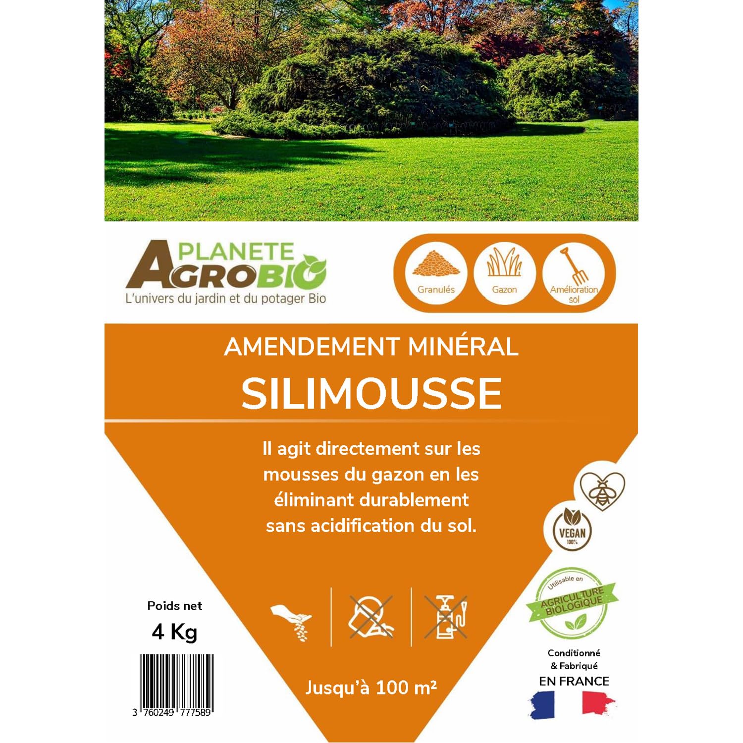 Silimousse (Anti mousse Gazon). (4 Kg)