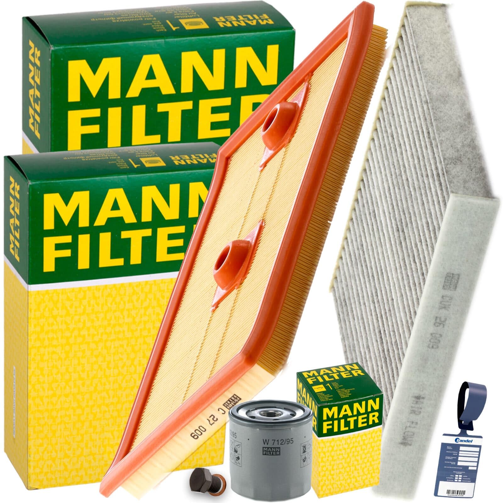 Mann Filter Inspektionspaket | CUK26009(LAK888)+C27009+W712/95+518.472.011+MN1801 für A3 8V Octavia 4 Golf 7 5T