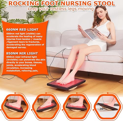 Miniatura 2 de CAMECO 1 paquete de terapia de luz roja para apoyo de pies, terapia de luz infrarroja cercana para neuropatía de pies, piernas, espalda, alivio del