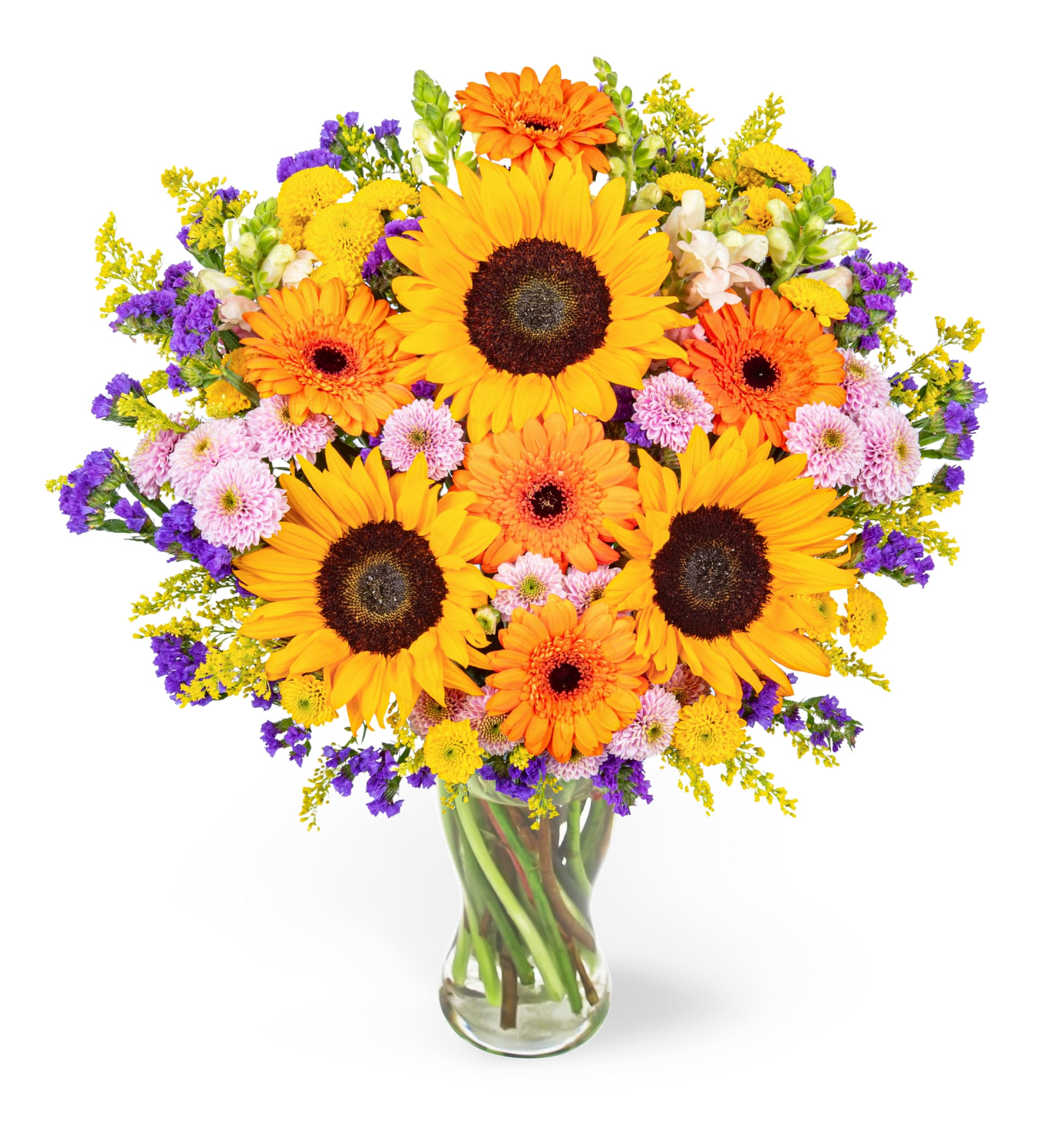 Flowers with Vase - Brilliant Sunshine – Sunflowers for Birthday, Thank You, or Anniversary Flower Gift – Next Day Delivery of Fresh Cut Blooms – Bright Floral Surprise (Large With Vase)